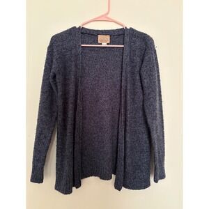 Roebuck & Co. Mens Med Open Front Cardigan Sweater Gray Knit Long Sleeve M 10/12